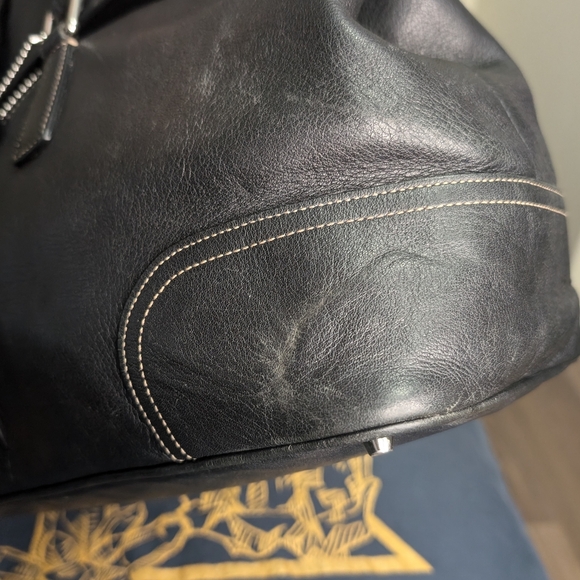 Vintage Coach Large Black Leather Business Tote 5133 - Picture 4 of 11